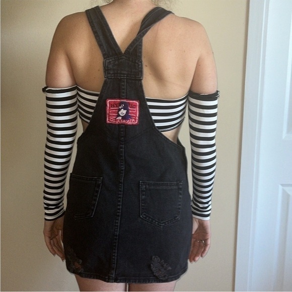 Hysteric Glamour Vintage Goth Grunge Punk Distressed Overall Mini Dress Whimsi - Picture 10 of 11